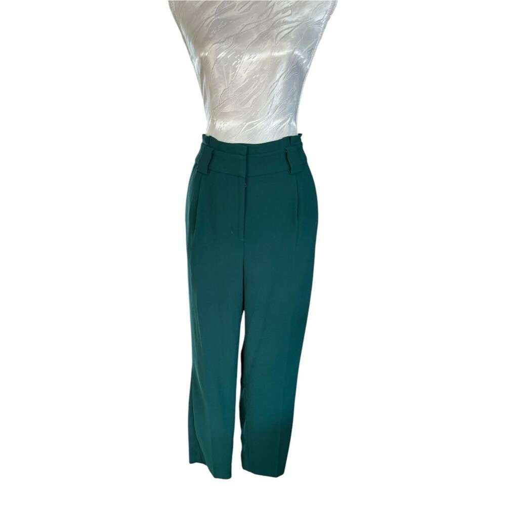 Express Dark Teal High-Waist Wide-Leg Trousers